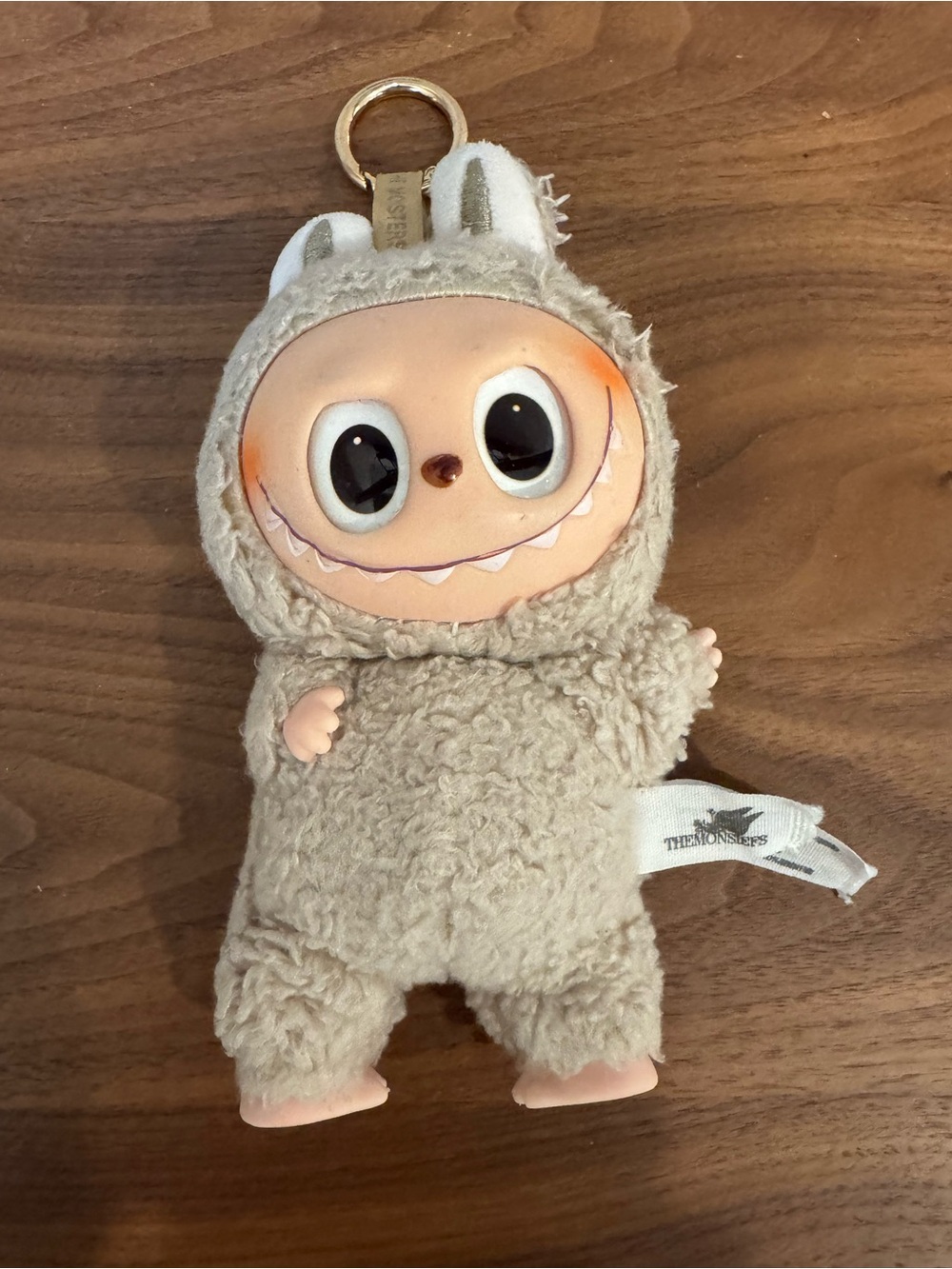 Authentic POP MART The Monsters Exciting Macaron Labubu Plush Keychain Toffee